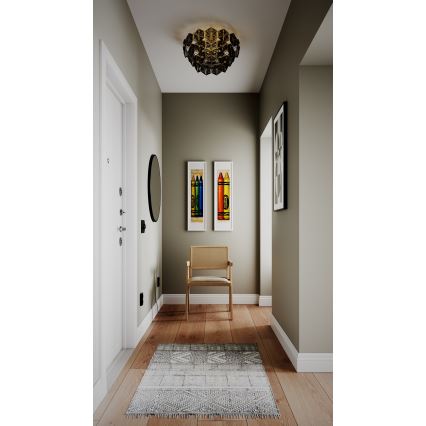 ByRydens - Griestu lampa MONARQUE 3xE27/5W/230V melna d. 51 cm