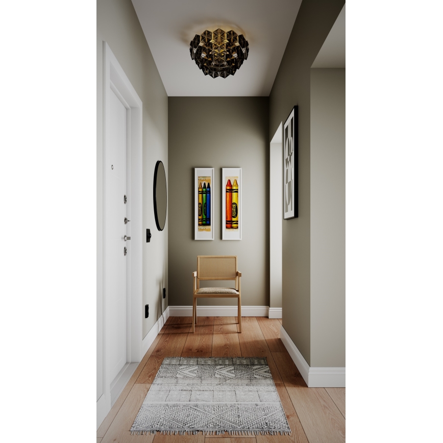 ByRydens - Griestu lampa MONARQUE 3xE27/5W/230V melna d. 51 cm