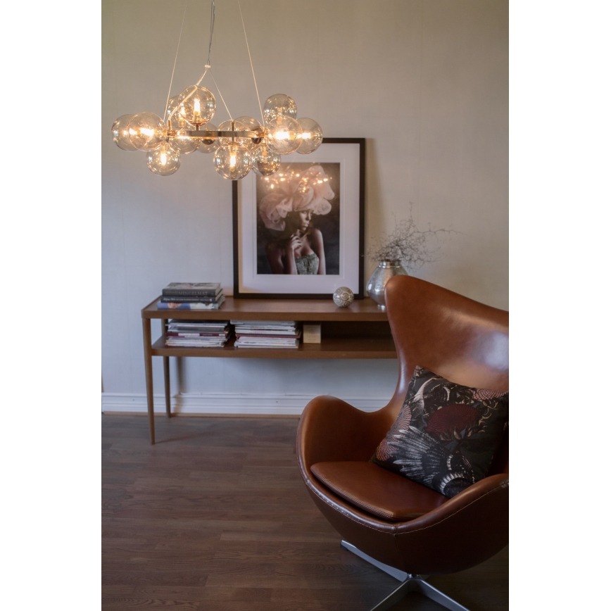 ByRydens - Lustra ar auklu SPLENDOR 25xG9/5W/230V dūmakains/brūna