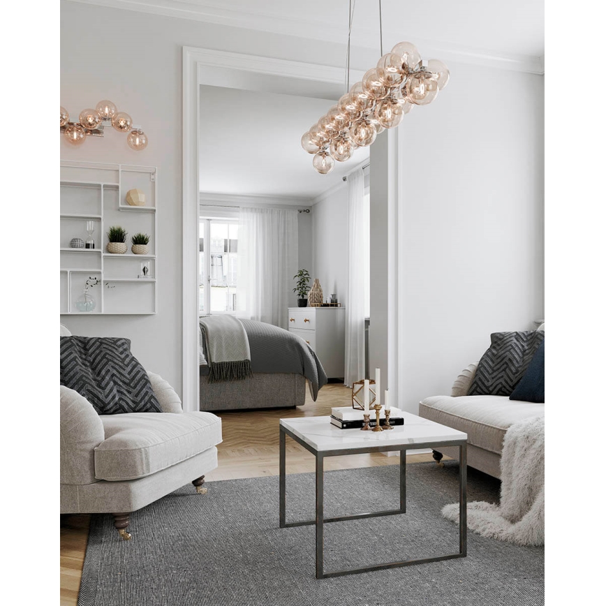 ByRydens - Lustra ar auklu SPLENDOR 25xG9/5W/230V dūmakains/brūna