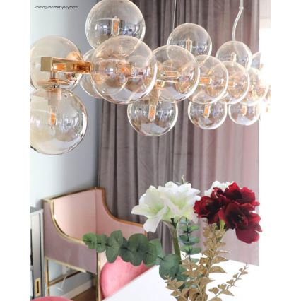 ByRydens - Lustra ar auklu SPLENDOR 25xG9/5W/230V dūmakains/brūna