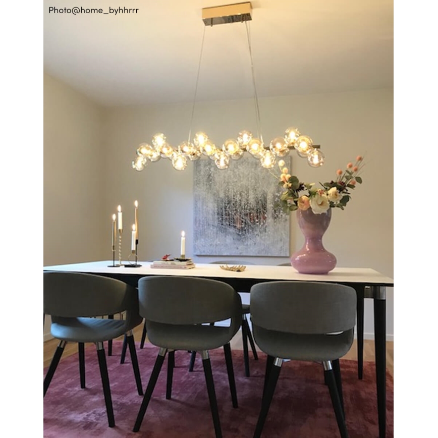 ByRydens - Lustra ar auklu SPLENDOR 25xG9/5W/230V dūmakains/brūna