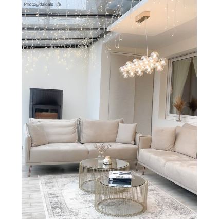 ByRydens - Lustra ar auklu SPLENDOR 25xG9/5W/230V dūmakains/brūna