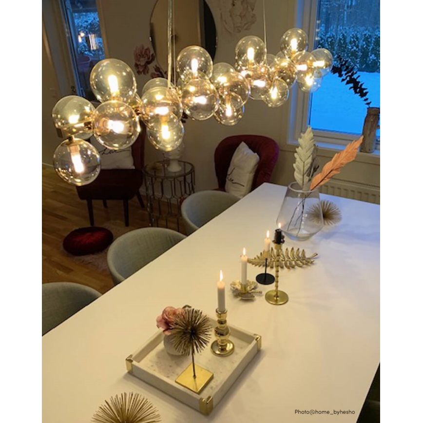 ByRydens - Lustra ar auklu SPLENDOR 25xG9/5W/230V dūmakains/brūna