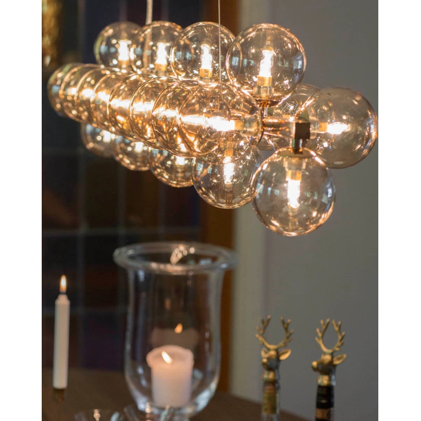ByRydens - Lustra ar auklu SPLENDOR 25xG9/5W/230V dūmakains/brūna