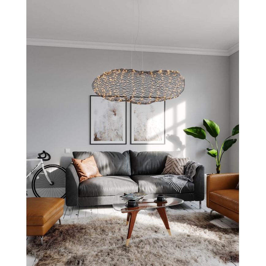 ByRydens - LED Lustra ar auklu HAYDEN LED/20W/230V melna