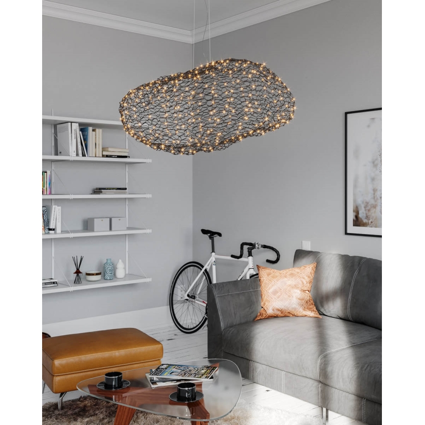 ByRydens - LED Lustra ar auklu HAYDEN LED/20W/230V melna