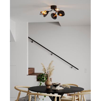 ByRydens - Virsapmetuma lustra TURNO 6xG9/4W/230V zelta/melna