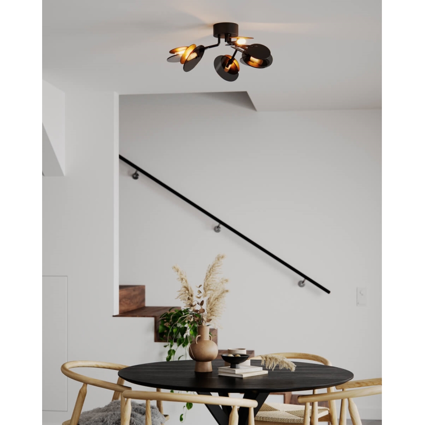 ByRydens - Virsapmetuma lustra TURNO 6xG9/4W/230V zelta/melna