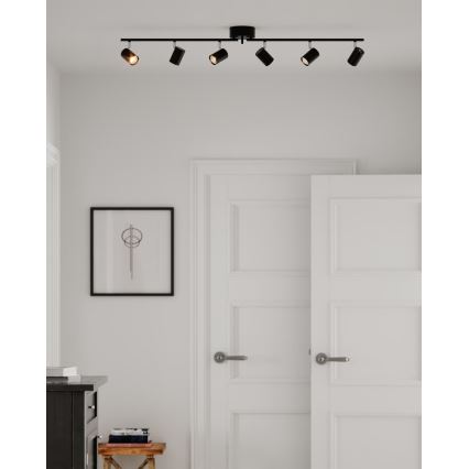 ByRydens - Starmetis CORRECT 6xGU10/7W/230V melna d. 30 cm