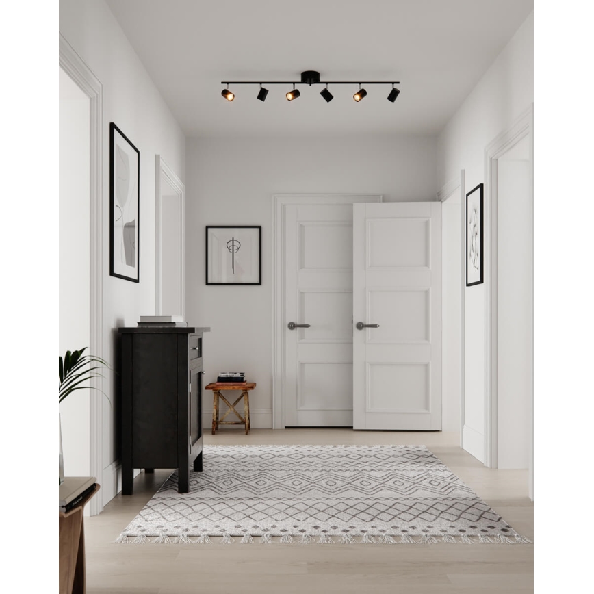 ByRydens - Starmetis CORRECT 6xGU10/7W/230V melna d. 30 cm