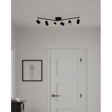 ByRydens - Starmetis CORRECT 6xGU10/7W/230V melna d. 30 cm