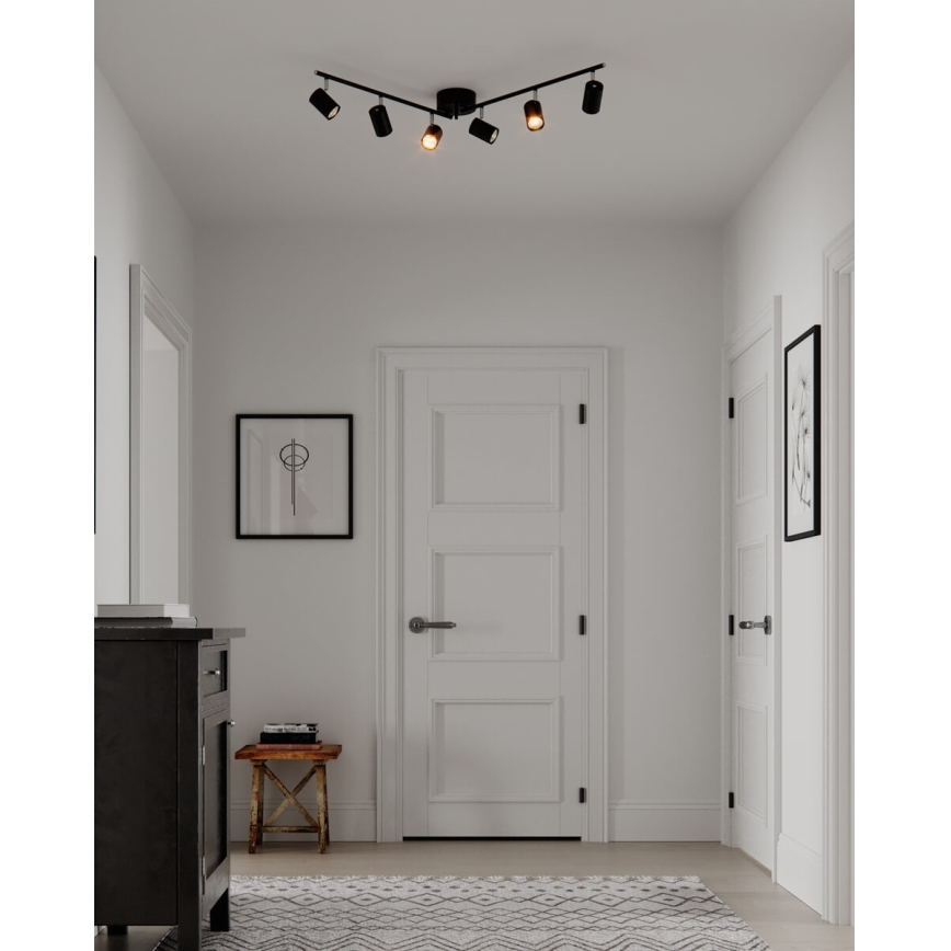 ByRydens - Starmetis CORRECT 6xGU10/7W/230V melna d. 30 cm