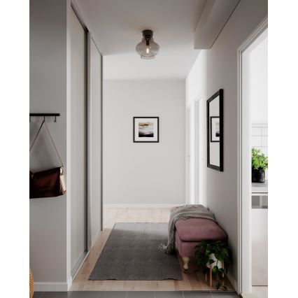 ByRydens - Griestu lampa DOLORES 1xE27/5W/230V Ø 30 cm pelēka/dūmota