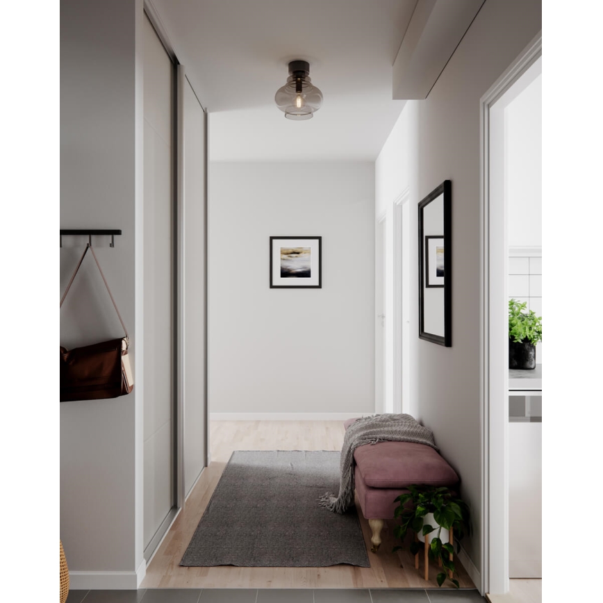 ByRydens - Griestu lampa DOLORES 1xE27/5W/230V Ø 30 cm pelēka/dūmota