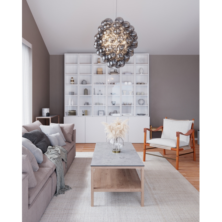 ByRydens - Lustra uz kabeļa DELUXE 4xE14/5W/230V pelēka/dūmaina