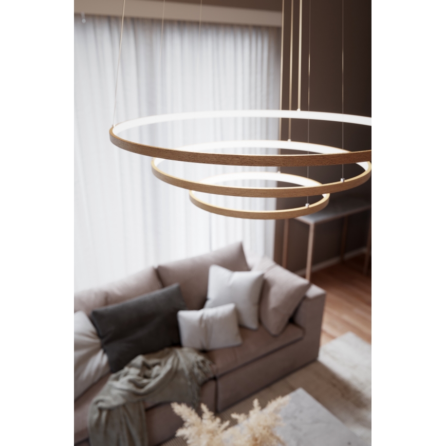 ByRydens - LED Lustra ar auklu TRIONE LED/45W/230V brūna d. 80 cm