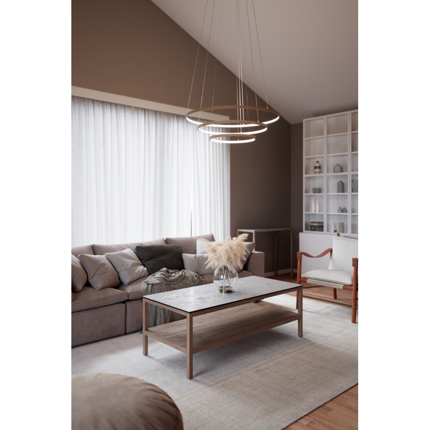 ByRydens - LED Lustra ar auklu TRIONE LED/45W/230V brūna d. 80 cm