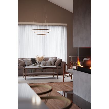 ByRydens - LED Lustra ar auklu TRIONE LED/45W/230V brūna d. 80 cm