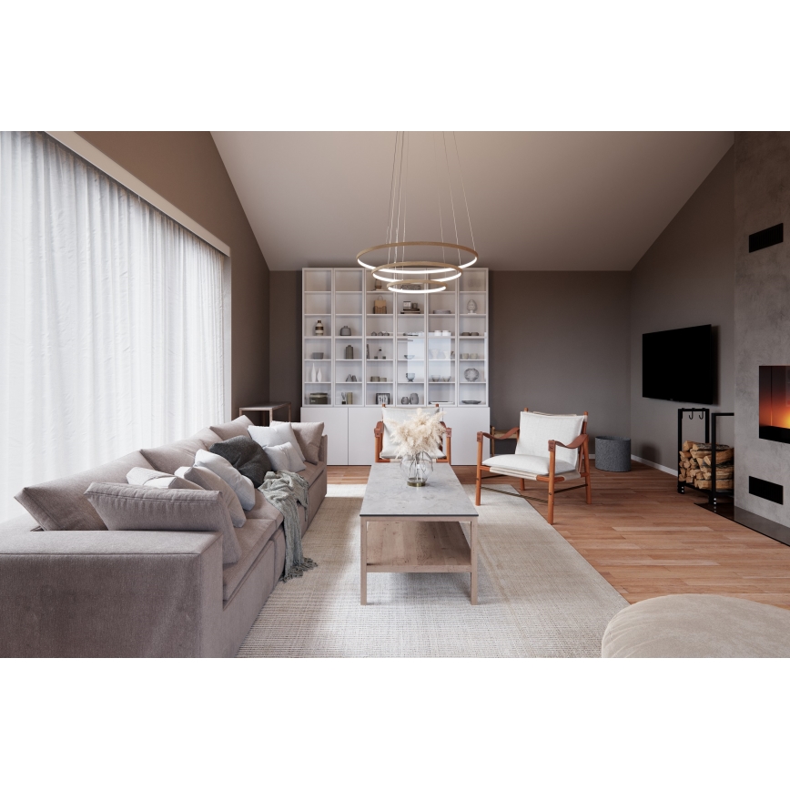 ByRydens - LED Lustra ar auklu TRIONE LED/45W/230V brūna d. 80 cm