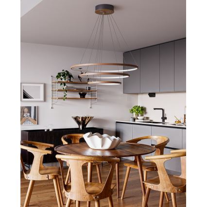 ByRydens - LED lustra uz kabeļa TRIONE LED/45W/230V brūna Ø 80 cm