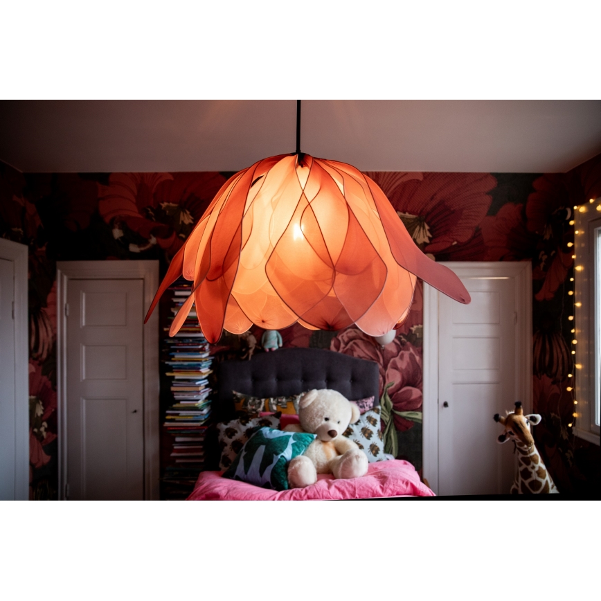 ByRydens - Lustra ar auklu LOU LOU 1xE27/5W/230V rozā d. 80 cm