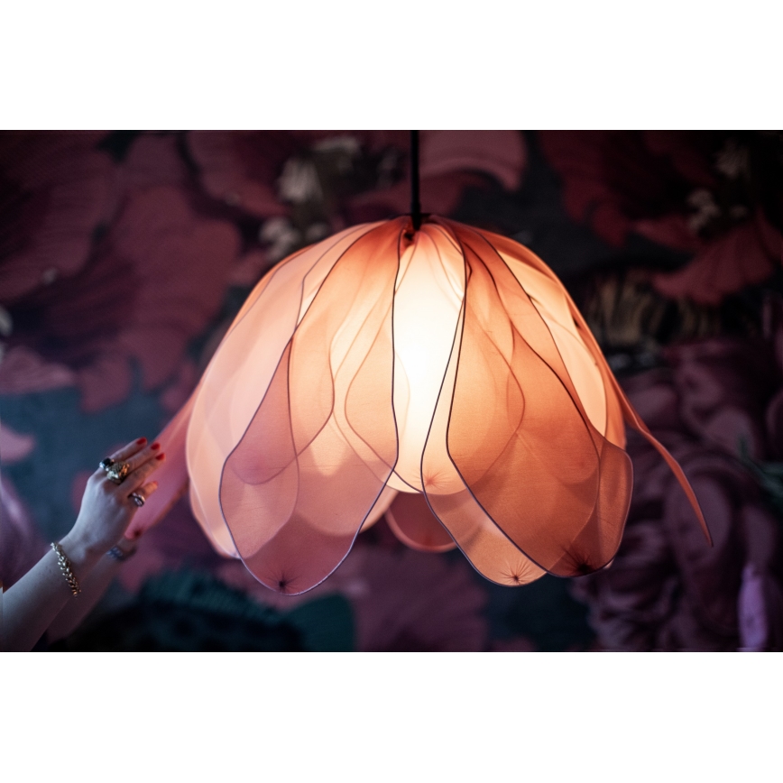 ByRydens - Lustra ar auklu LOU LOU 1xE27/5W/230V rozā d. 80 cm
