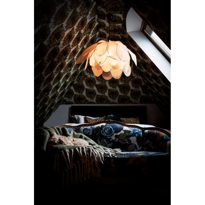 ByRydens - Lustra ar auklu LOU LOU 1xE27/5W/230V bēša d. 80 cm