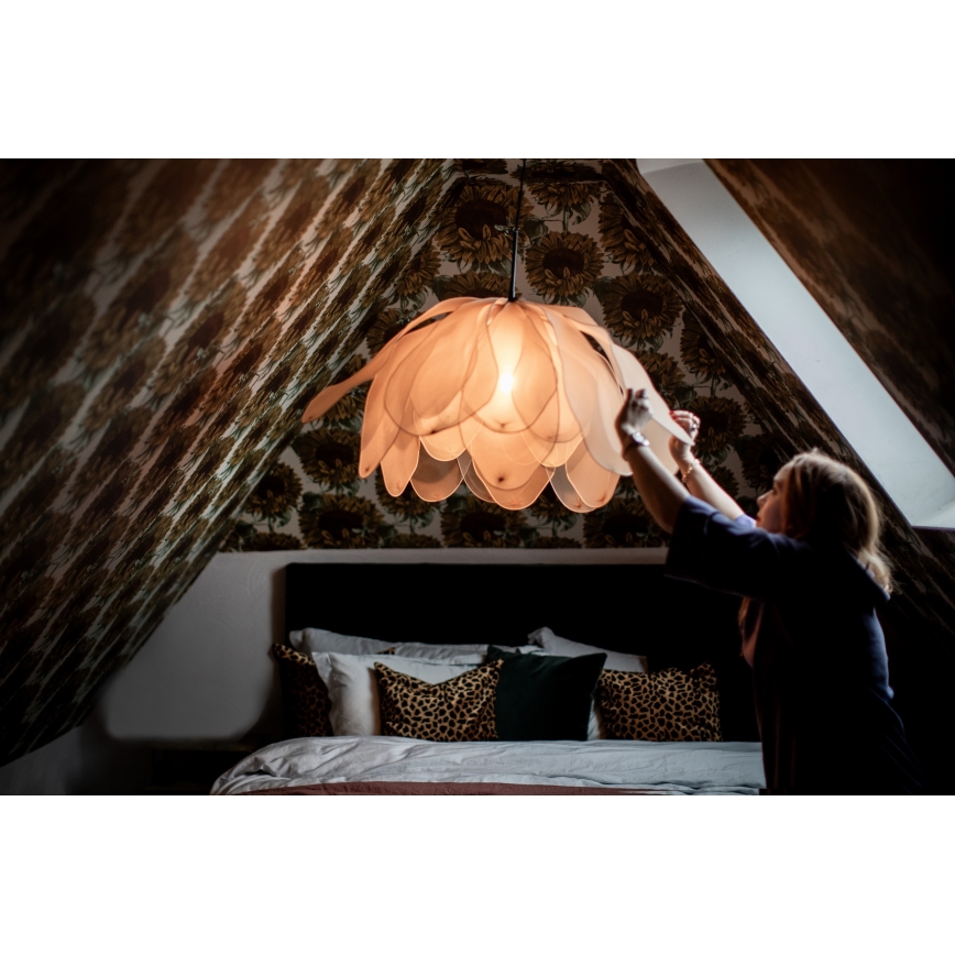 ByRydens - Lustra ar auklu LOU LOU 1xE27/5W/230V bēša d. 80 cm