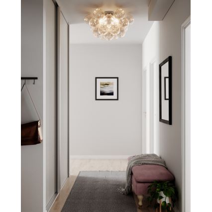 ByRydens - griestu gaismeklis GROSS 6xG9/8W/230V dūmaina/brūna, diametrs 70 cm