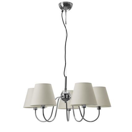 ByRydens - Pakaramā lampa ar vadu LYNF 5xE14/8W/230V spīdīgs hroms/balts