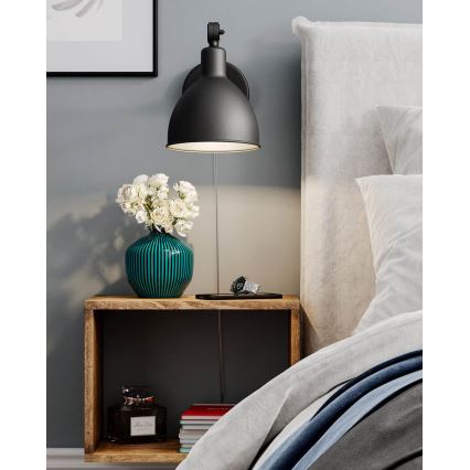ByRydens - Sienas lampa BAZĀRS MINI 1xE27/5W/230V melna