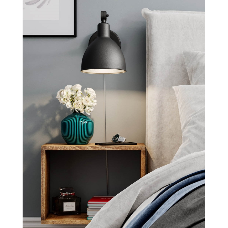 ByRydens - Sienas lampa BAZĀRS MINI 1xE27/5W/230V melna