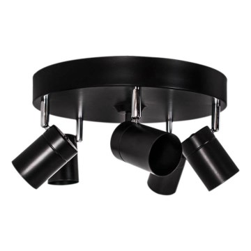 ByRydens - CORRECT punktveida gaismeklis 5xGU10/7W/230V, melns, Ø 30 cm