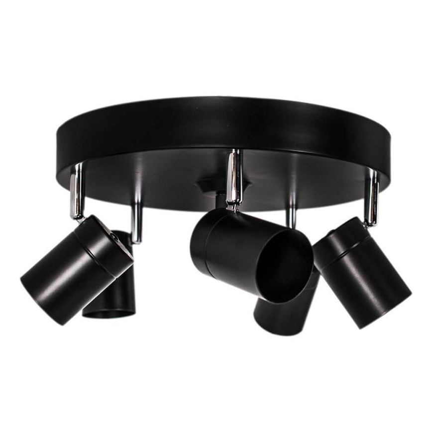 ByRydens - CORRECT punktveida gaismeklis 5xGU10/7W/230V, melns, Ø 30 cm