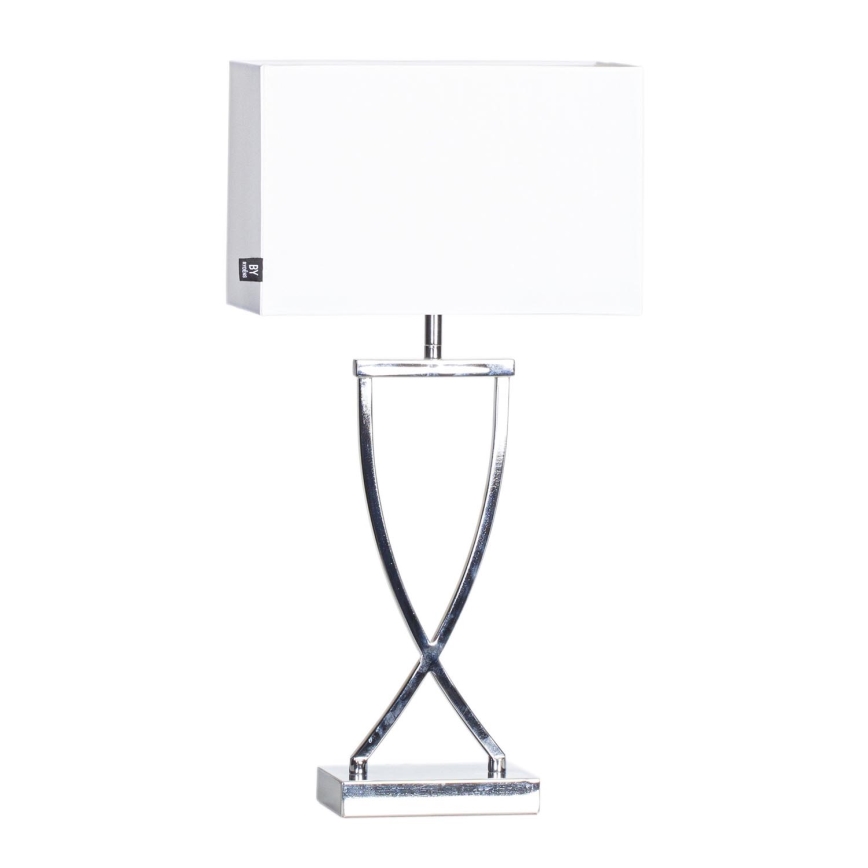 ByRydens - Galda lampa OMEGA 1xE27/5W/230V balta/spīdīgi hromēts