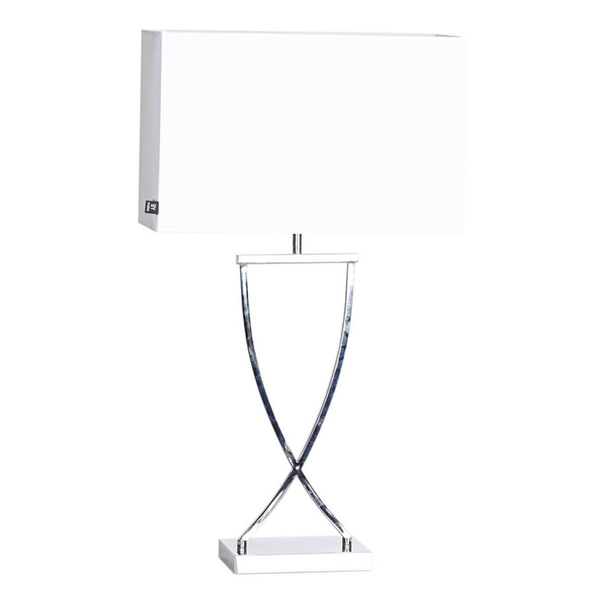ByRydens - Galda lampa OMEGA 1xE27/5W/230V balta/spīdīgs hroms