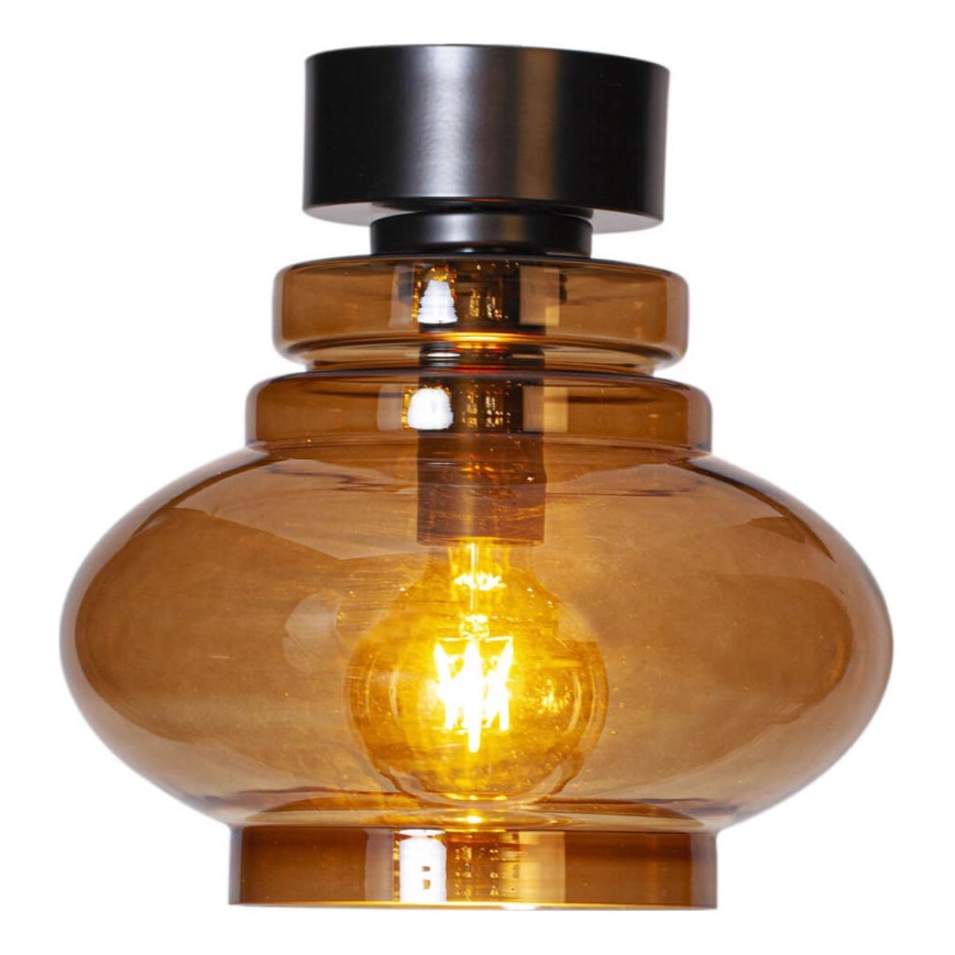 ByRydens - Griestu lampa DOLORES 1xE27/5W/230V Ø 30 cm brūna/dūmakaina