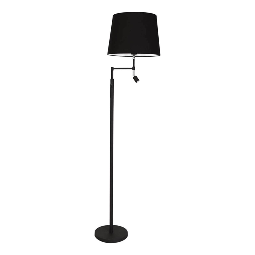 ByRydens - LED grīdas lampa ORLANDO 1xE27/5W/230V + LED/3W, melna, Ø 36 cm
