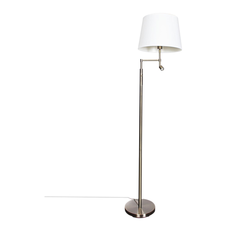 ByRydens - LED Grīdas stāvlampa ORLANDO 1xE27/5W/230V + LED/3W balta/bronza d. 36 cm