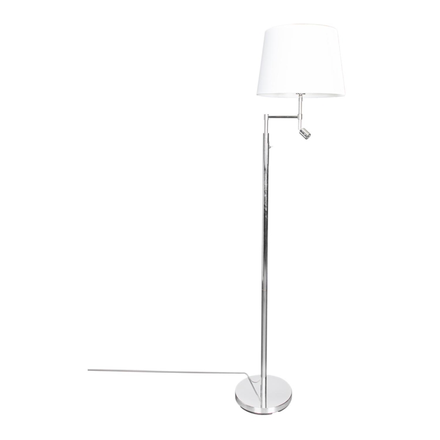 ByRydens - LED Grīdas stāvlampa ORLANDO 1xE27/5W/230V + LED/3W balta/spīdīgi hromēts d. 36 cm