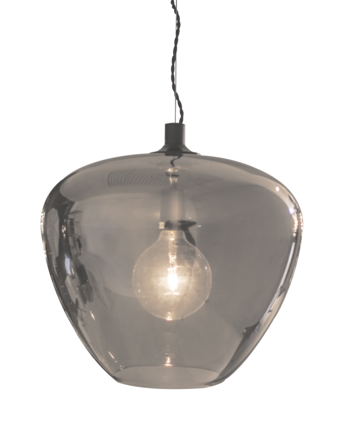 ByRydens - Lustra ar auklu BELLISSIMO 1xE27/8W/230V dūmakains/melna d. 40 cm