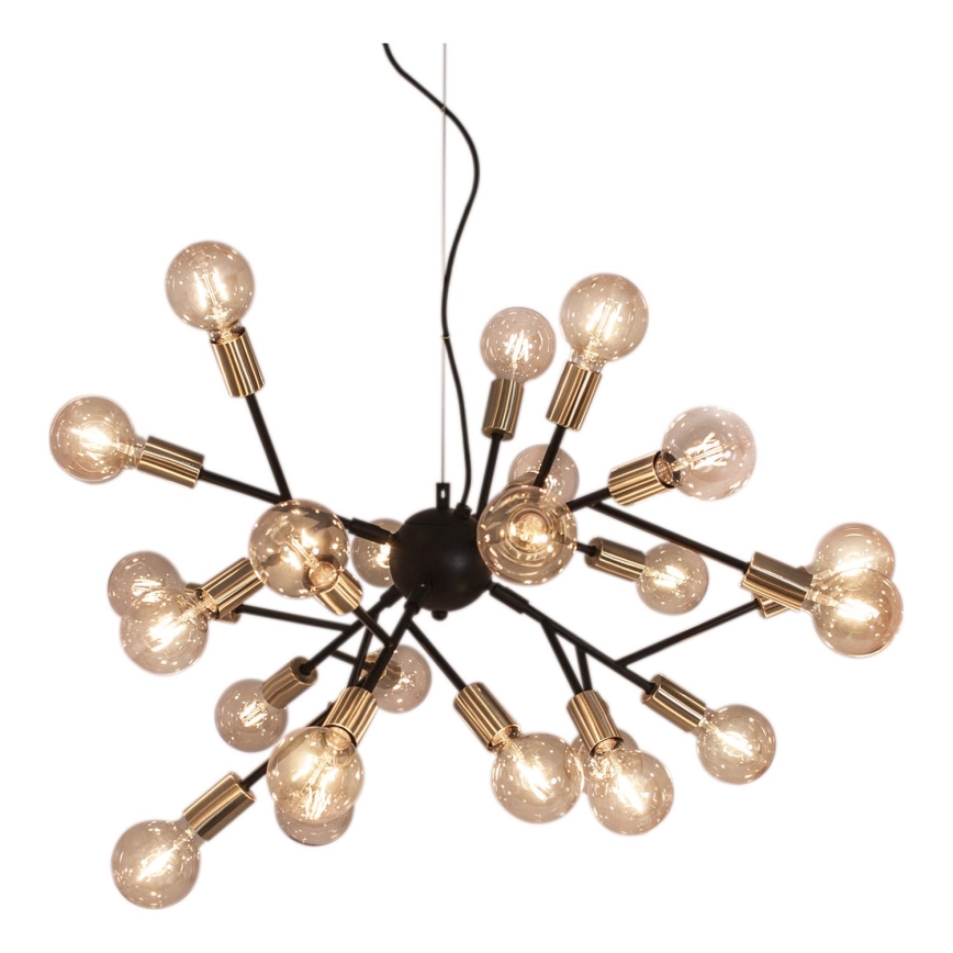 ByRydens - Lustra ar auklu HEROES 24xE27/5W/230V melna d. 80 cm