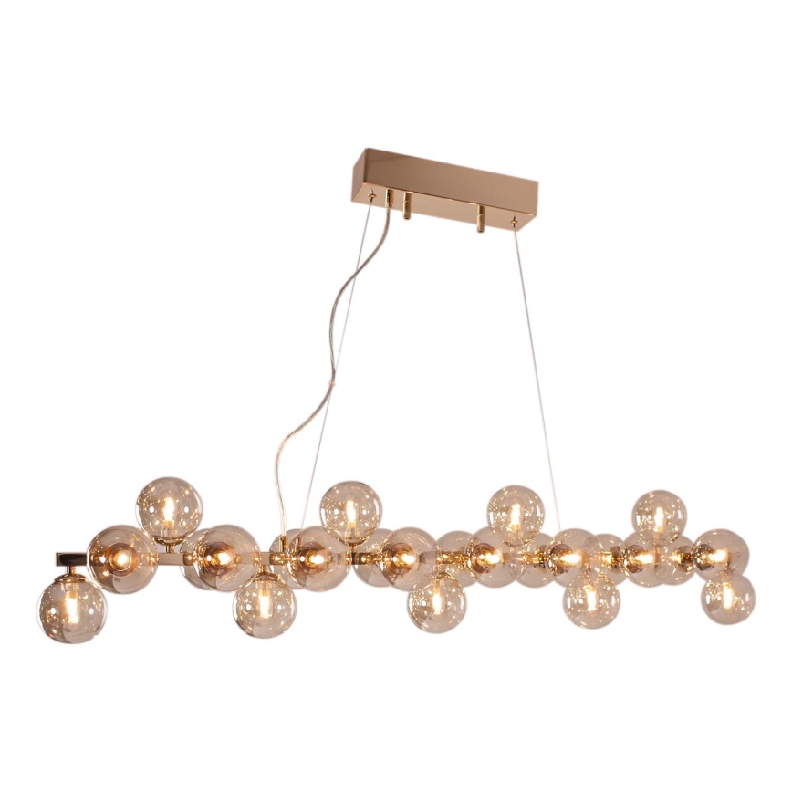 ByRydens - Lustra ar auklu SPLENDOR 25xG9/5W/230V dūmakains/brūna