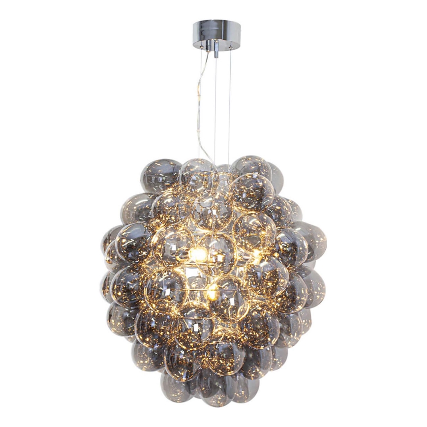 ByRydens - Lustra uz kabeļa DELUXE 4xE14/5W/230V pelēka/dūmaina