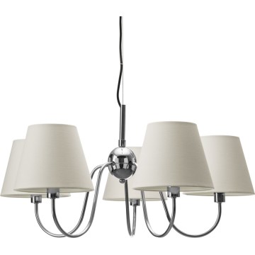 ByRydens - Pakaramā lampa ar vadu LYNF 5xE14/8W/230V spīdīgs hroms/balts
