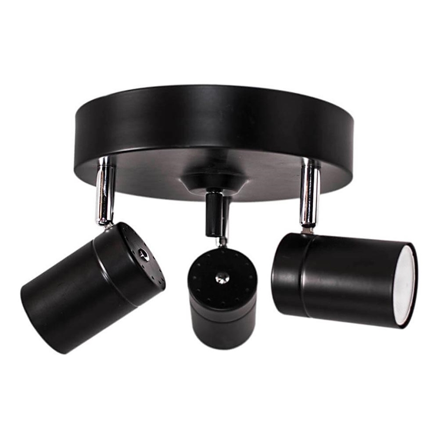 ByRydens - Starmetis CORRECT 3xGU10/7W/230V melna d. 20 cm