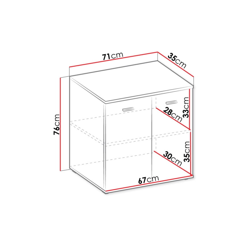 Cabinet MIKE 76x71 cm balta