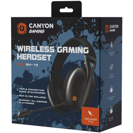 Canyon - Bezvadu austiņas ar mikrofonu 400 mAh melna