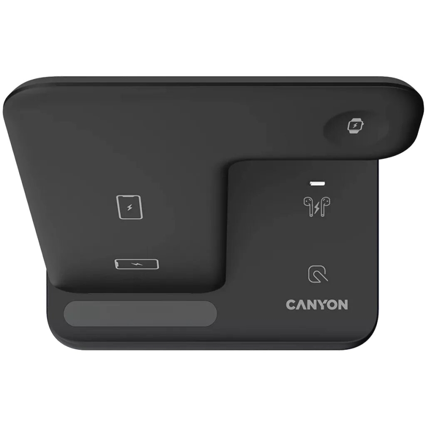 Canyon - Bezvadu lādētājs 3in1 melna